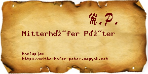Mitterhöfer Péter névjegykártya