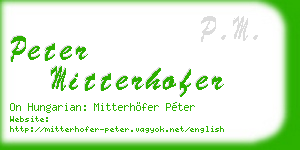 peter mitterhofer business card