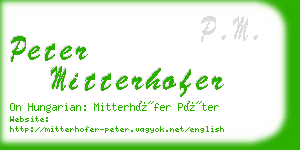 peter mitterhofer business card